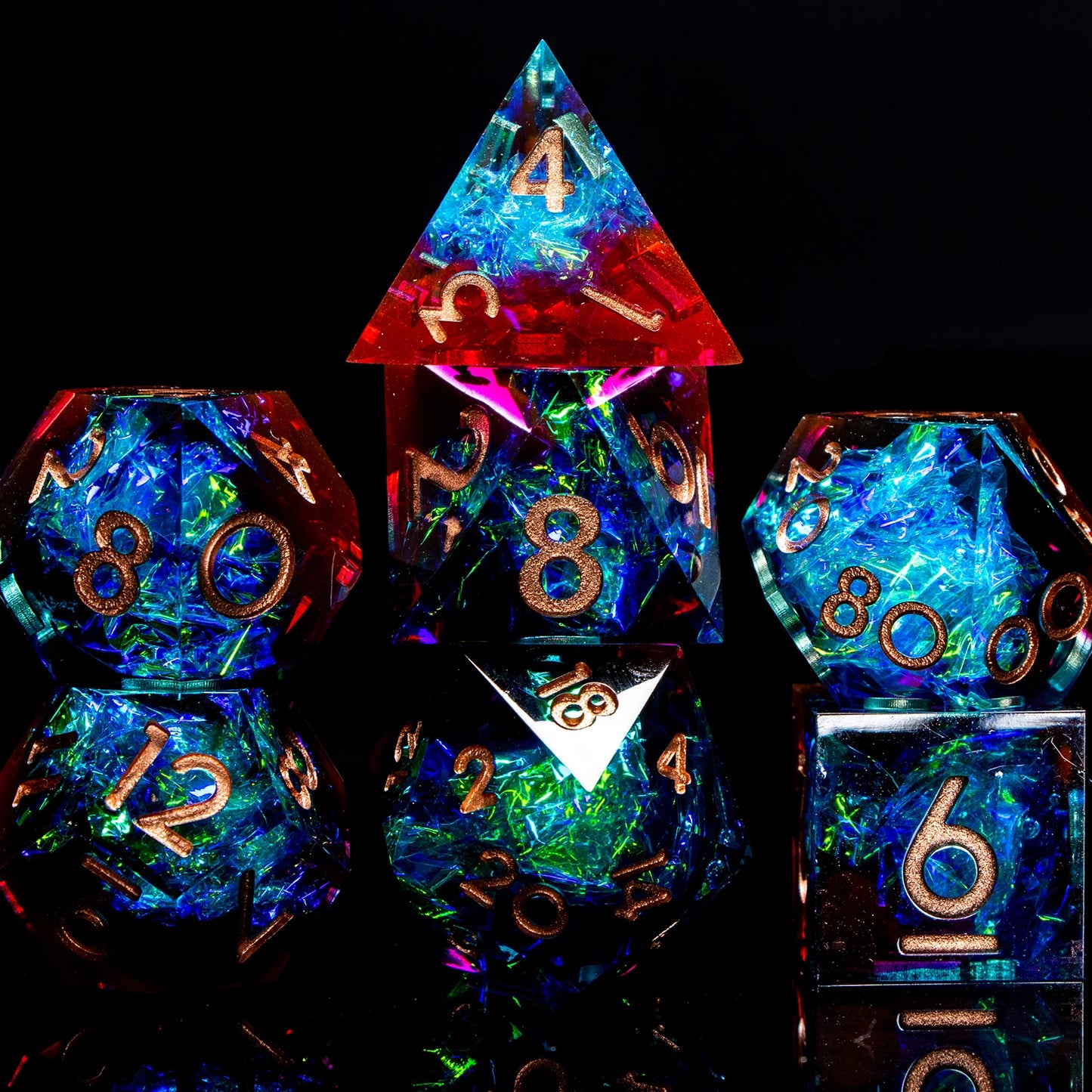 D6 Sharp Edge D20 Polyhedral D&D Resin Dice Set