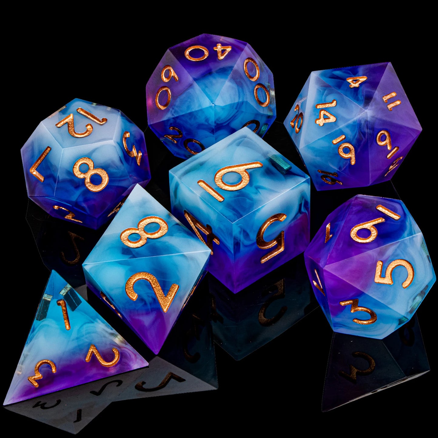 D6 Sharp Edge D20 Polyhedral D&D Resin Dice Set