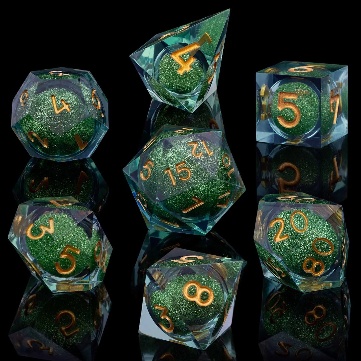D6 Sharp Edge D20 Polyhedral D&D Resin Dice Set