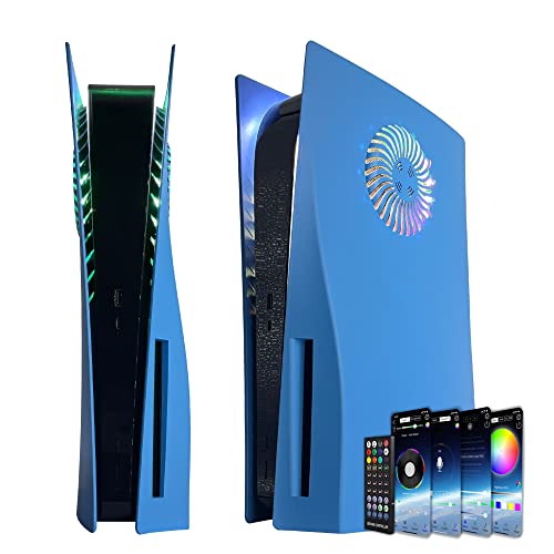 Faceplate with RGB Light Strip for PS5 and Dust Filter for Cooling Vents DOBEWINGDELOU 400+ Effects LED Light Ring Console Cover for Disc Edition DIY Decoration Kit Accessories Black
