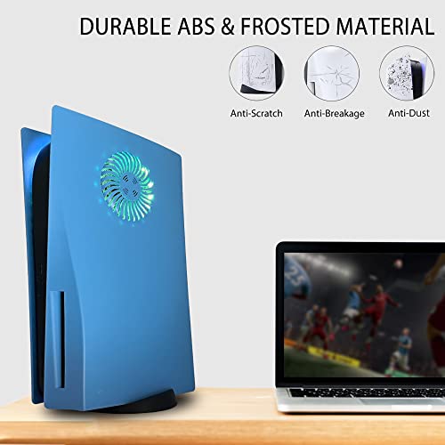 Faceplate with RGB Light Strip for PS5 and Dust Filter for Cooling Vents DOBEWINGDELOU 400+ Effects LED Light Ring Console Cover for Disc Edition DIY Decoration Kit Accessories Black