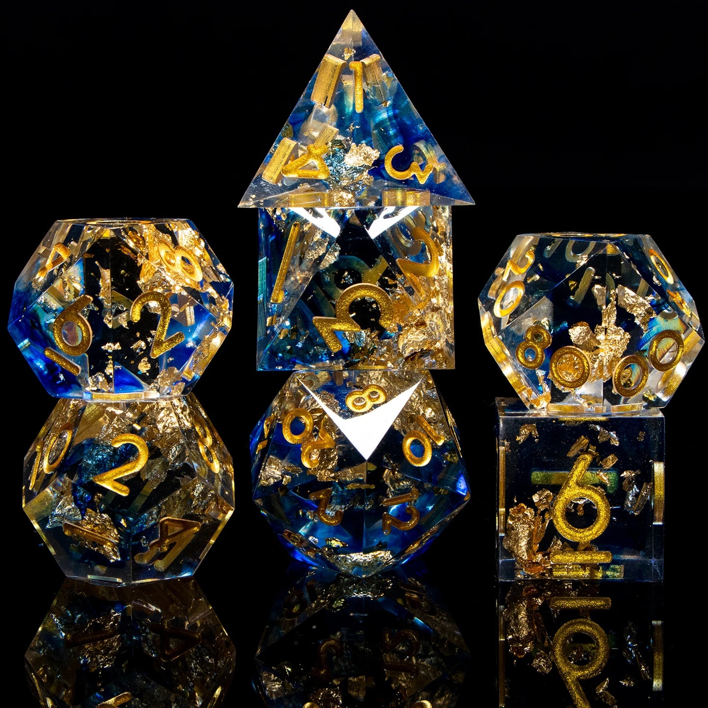 D6 Sharp Edge D20 Polyhedral D&D Resin Dice Set
