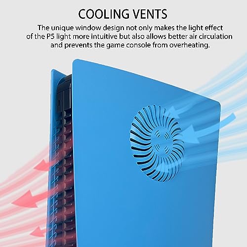 Faceplate with RGB Light Strip for PS5 and Dust Filter for Cooling Vents DOBEWINGDELOU 400+ Effects LED Light Ring Console Cover for Disc Edition DIY Decoration Kit Accessories Black