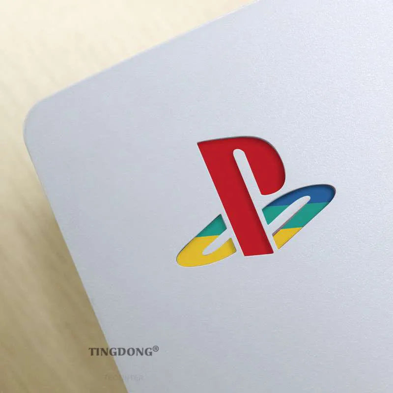 For PS5 Console Custom 12 PCS Vinyl Decal Skin Sticker For PS5 Glossy Logo Underlay For PS5 Disk Digital Version Accessories