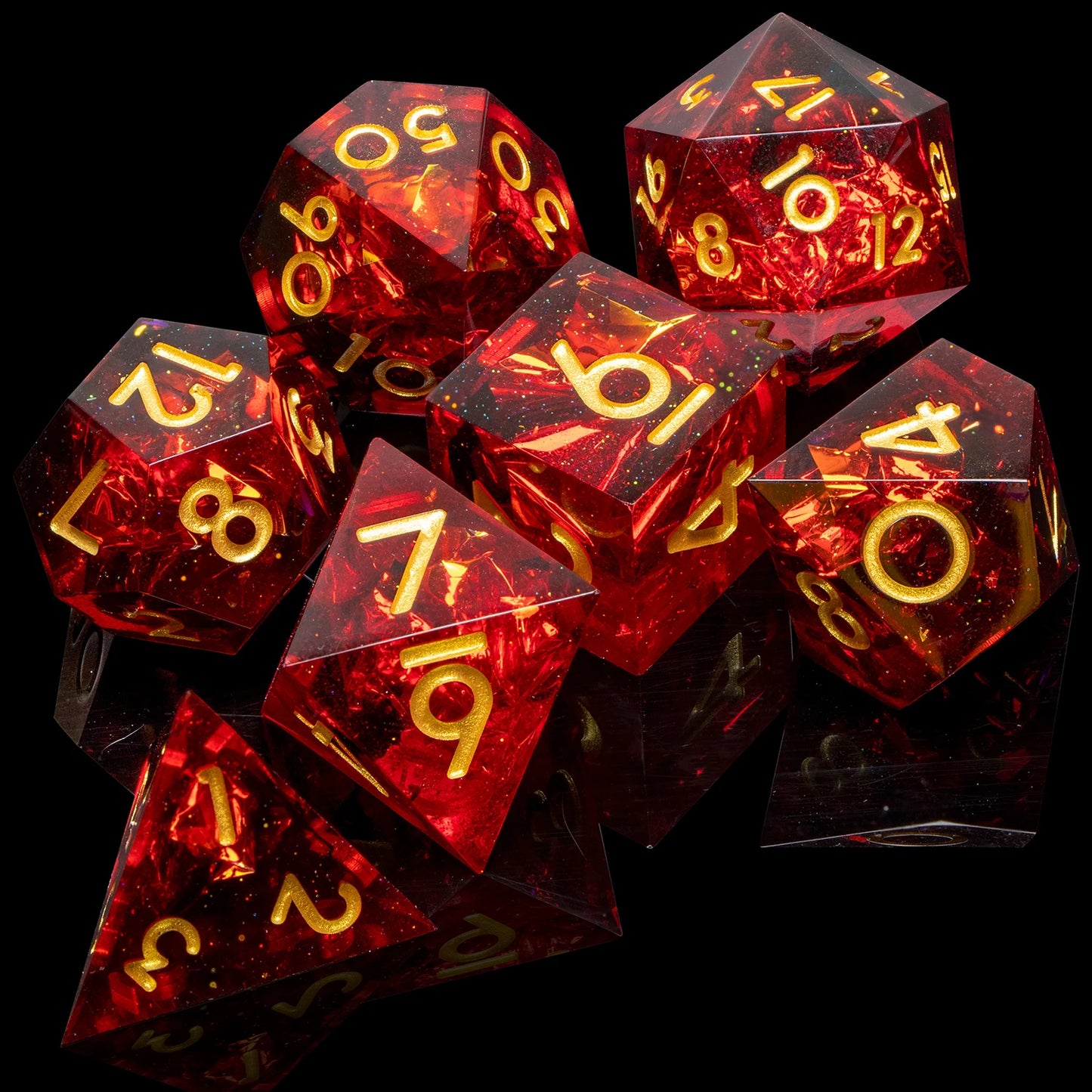D6 Sharp Edge D20 Polyhedral D&D Resin Dice Set