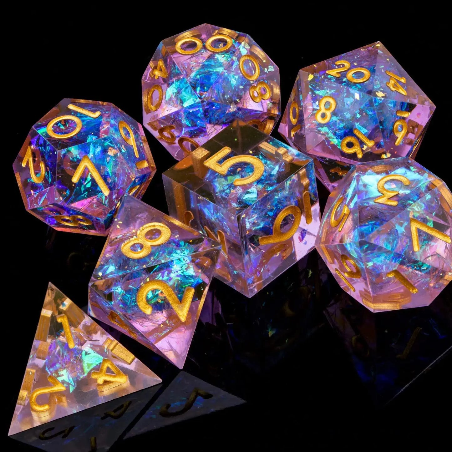 D6 Sharp Edge D20 Polyhedral D&D Resin Dice Set