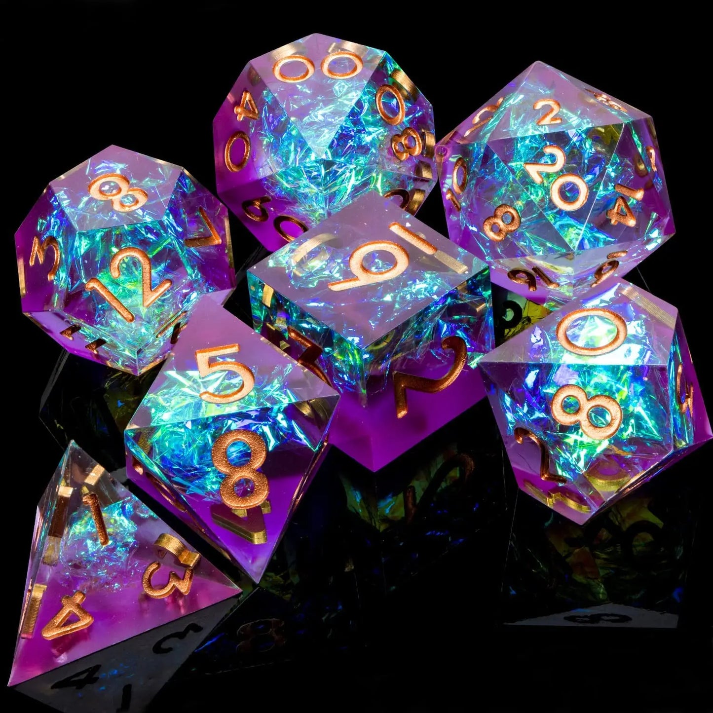 D6 Sharp Edge D20 Polyhedral D&D Resin Dice Set
