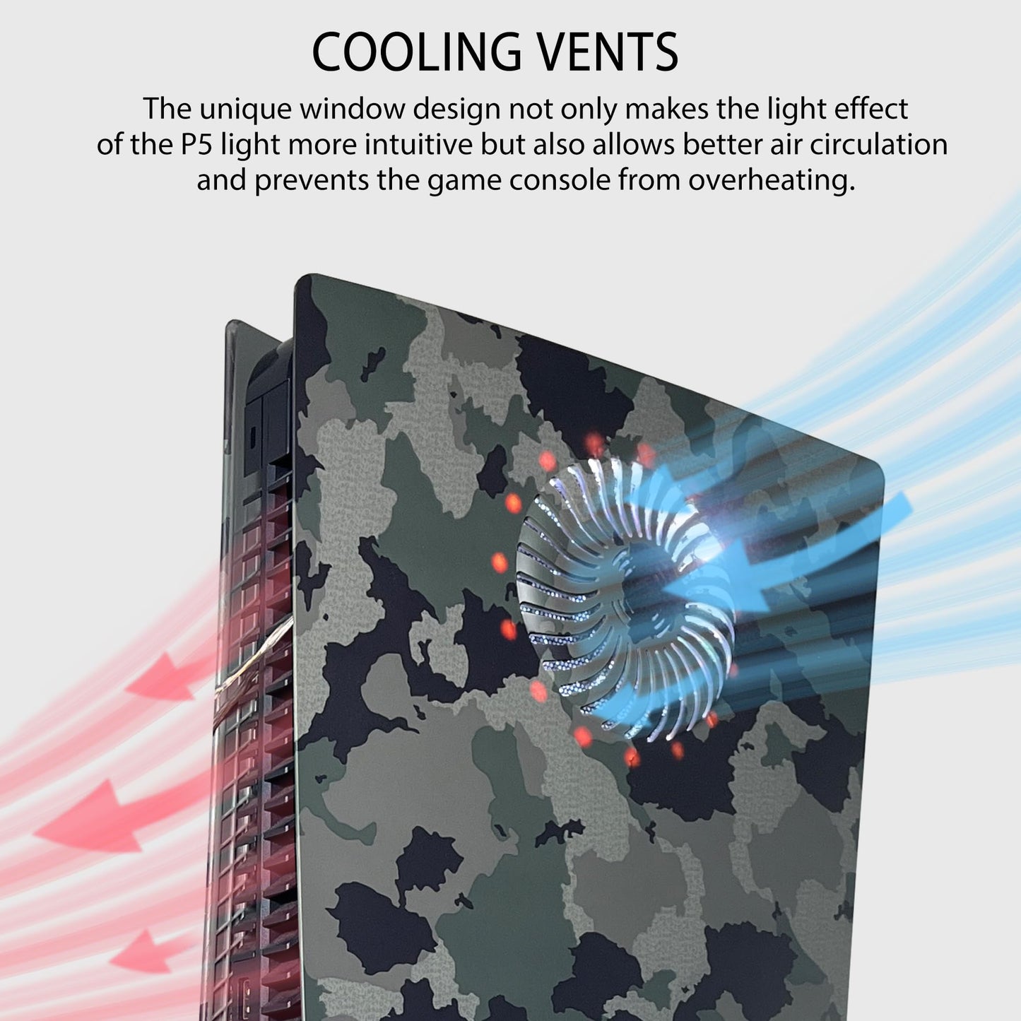 Faceplate with RGB Light Strip for PS5 and Dust Filter for Cooling Vents DOBEWINGDELOU 400+ Effects LED Light Ring Console Cover for Disc Edition DIY Decoration Kit Accessories Black