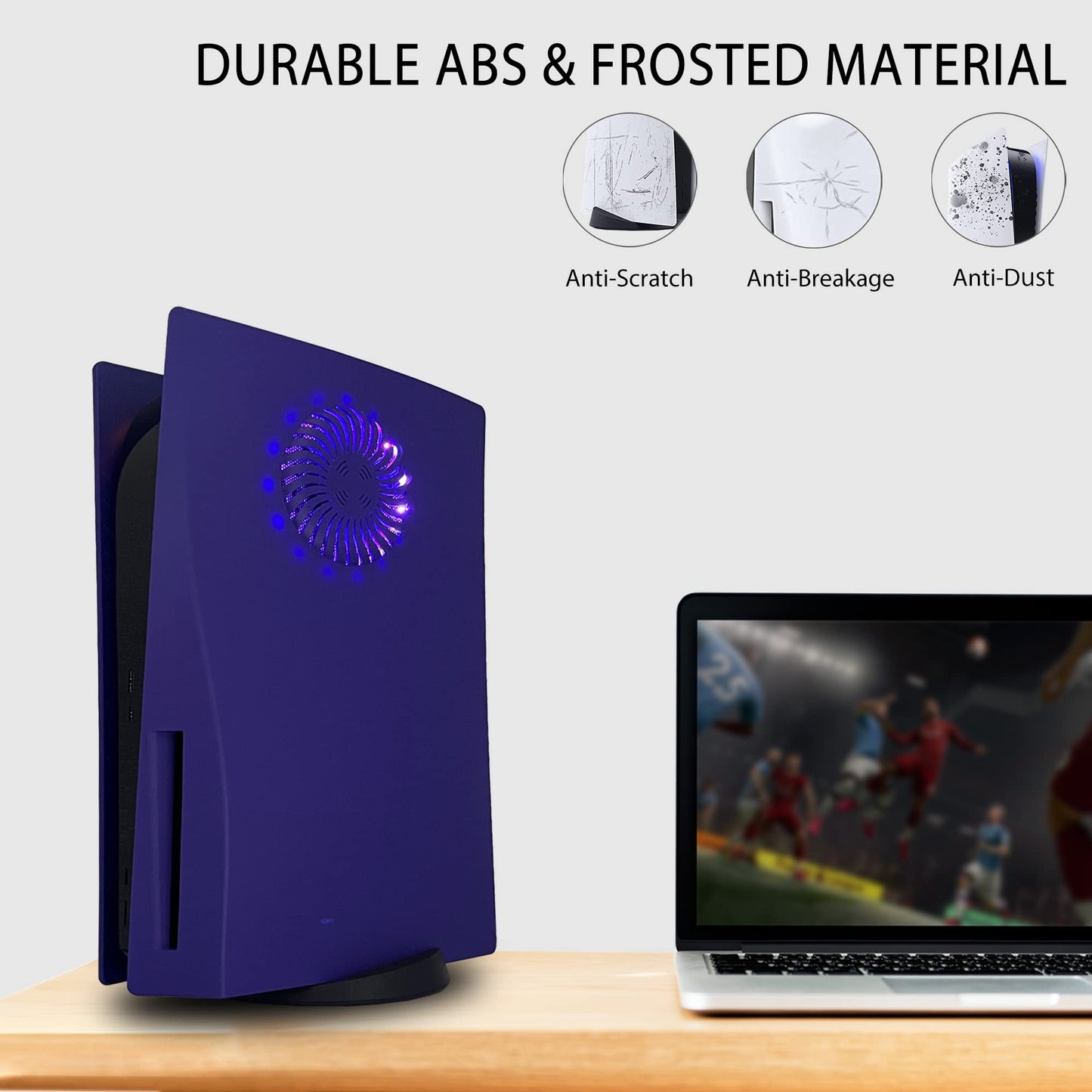 Faceplate with RGB Light Strip for PS5 and Dust Filter for Cooling Vents DOBEWINGDELOU 400+ Effects LED Light Ring Console Cover for Disc Edition DIY Decoration Kit Accessories Black