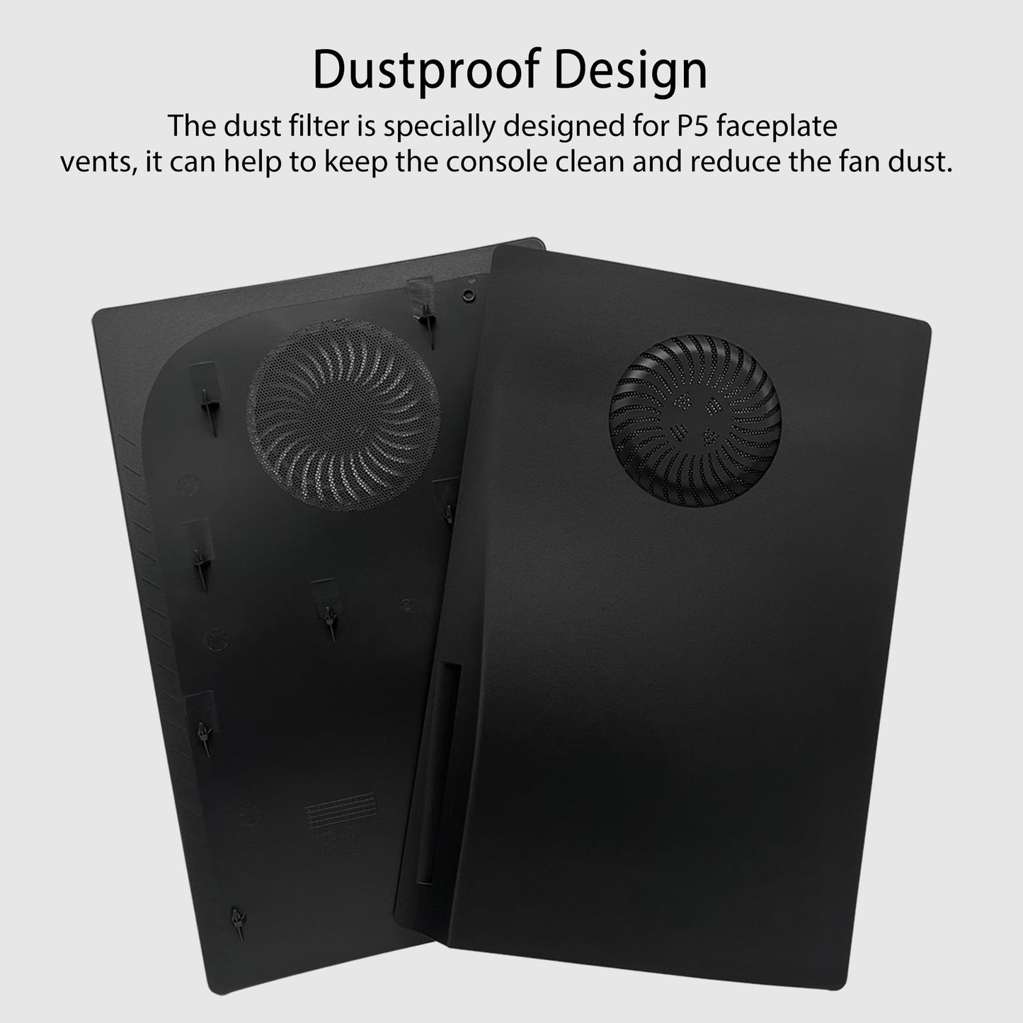 Faceplate with RGB Light Strip for PS5 and Dust Filter for Cooling Vents DOBEWINGDELOU 400+ Effects LED Light Ring Console Cover for Disc Edition DIY Decoration Kit Accessories Black
