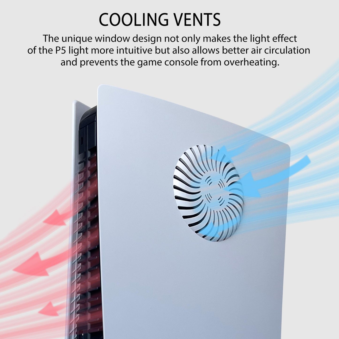 Faceplate with RGB Light Strip for PS5 and Dust Filter for Cooling Vents DOBEWINGDELOU 400+ Effects LED Light Ring Console Cover for Disc Edition DIY Decoration Kit Accessories Black