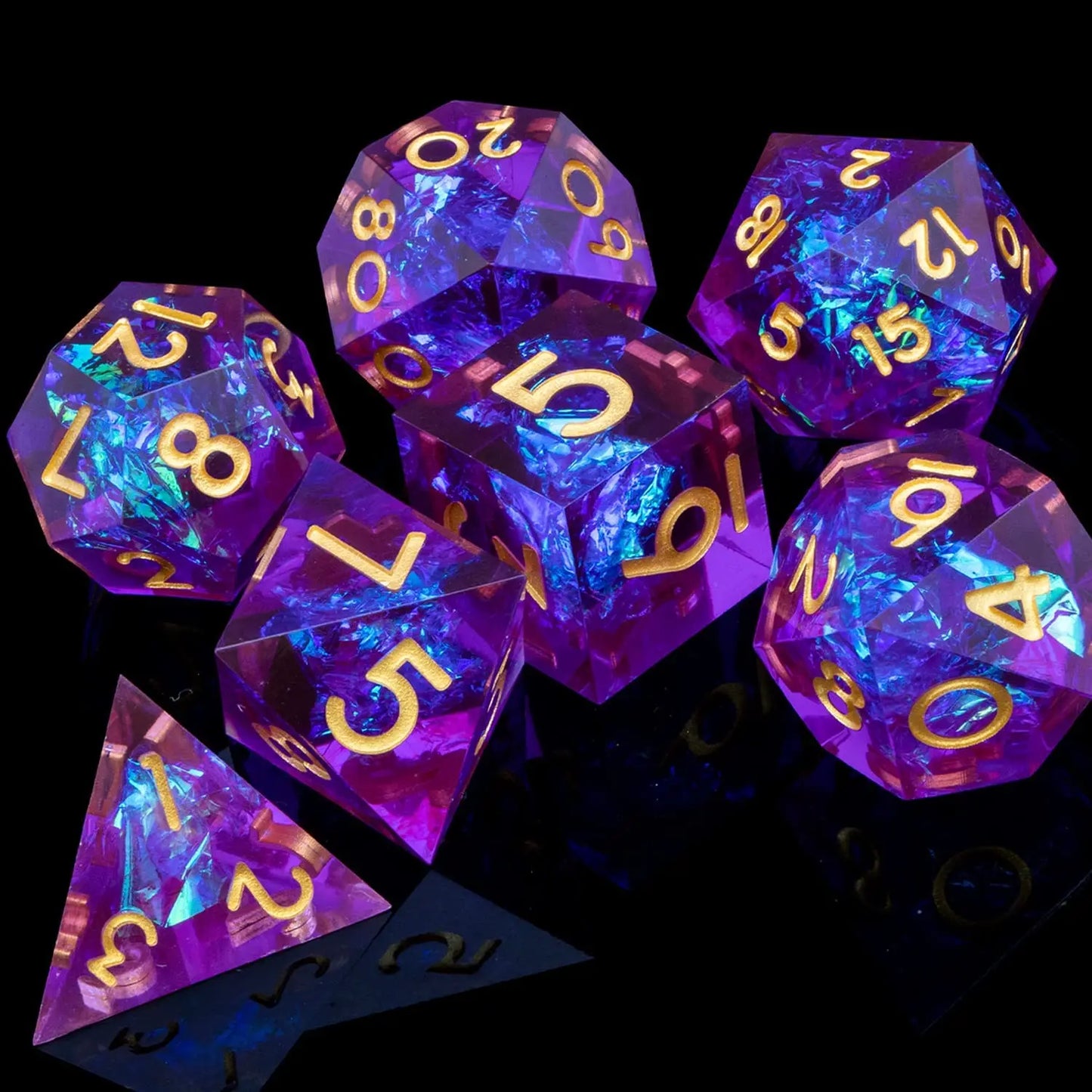 D6 Sharp Edge D20 Polyhedral D&D Resin Dice Set