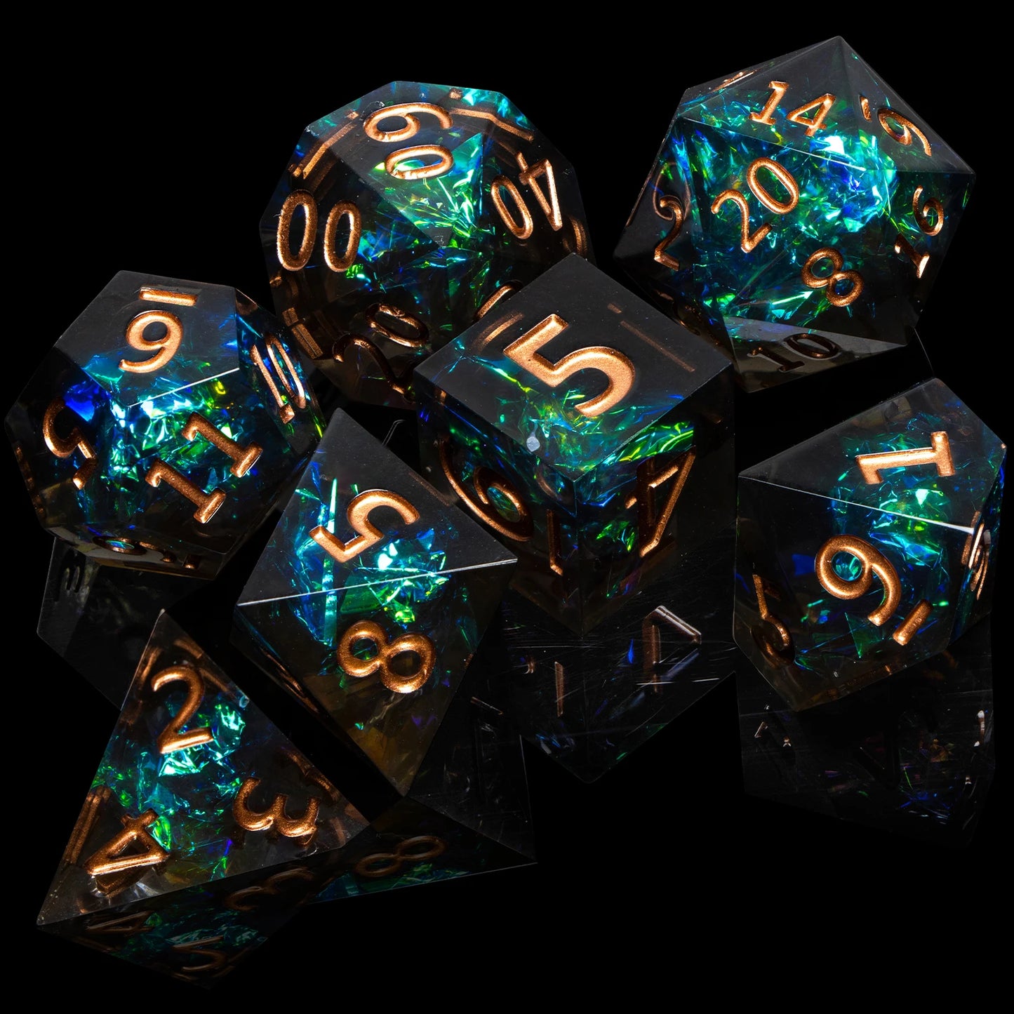 D6 Sharp Edge D20 Polyhedral D&D Resin Dice Set