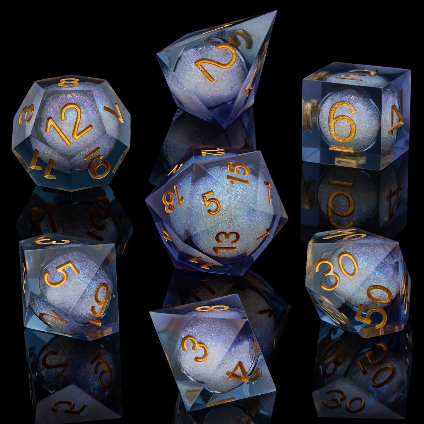 D6 Sharp Edge D20 Polyhedral D&D Resin Dice Set