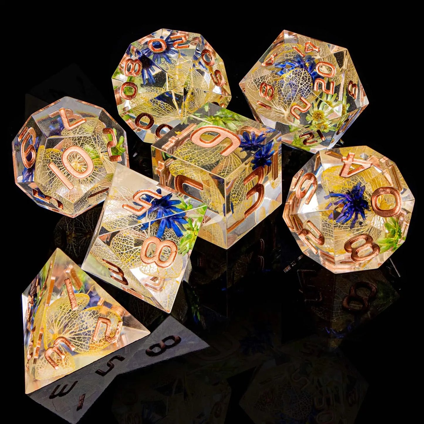 D6 Sharp Edge D20 Polyhedral D&D Resin Dice Set