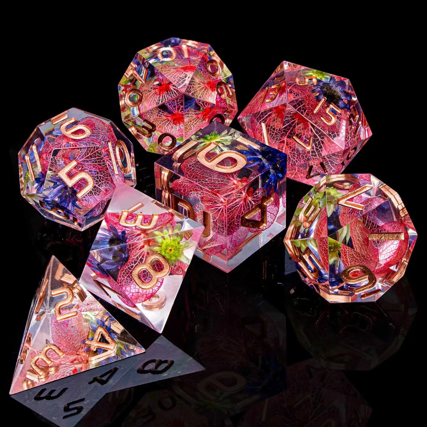 D6 Sharp Edge D20 Polyhedral D&D Resin Dice Set