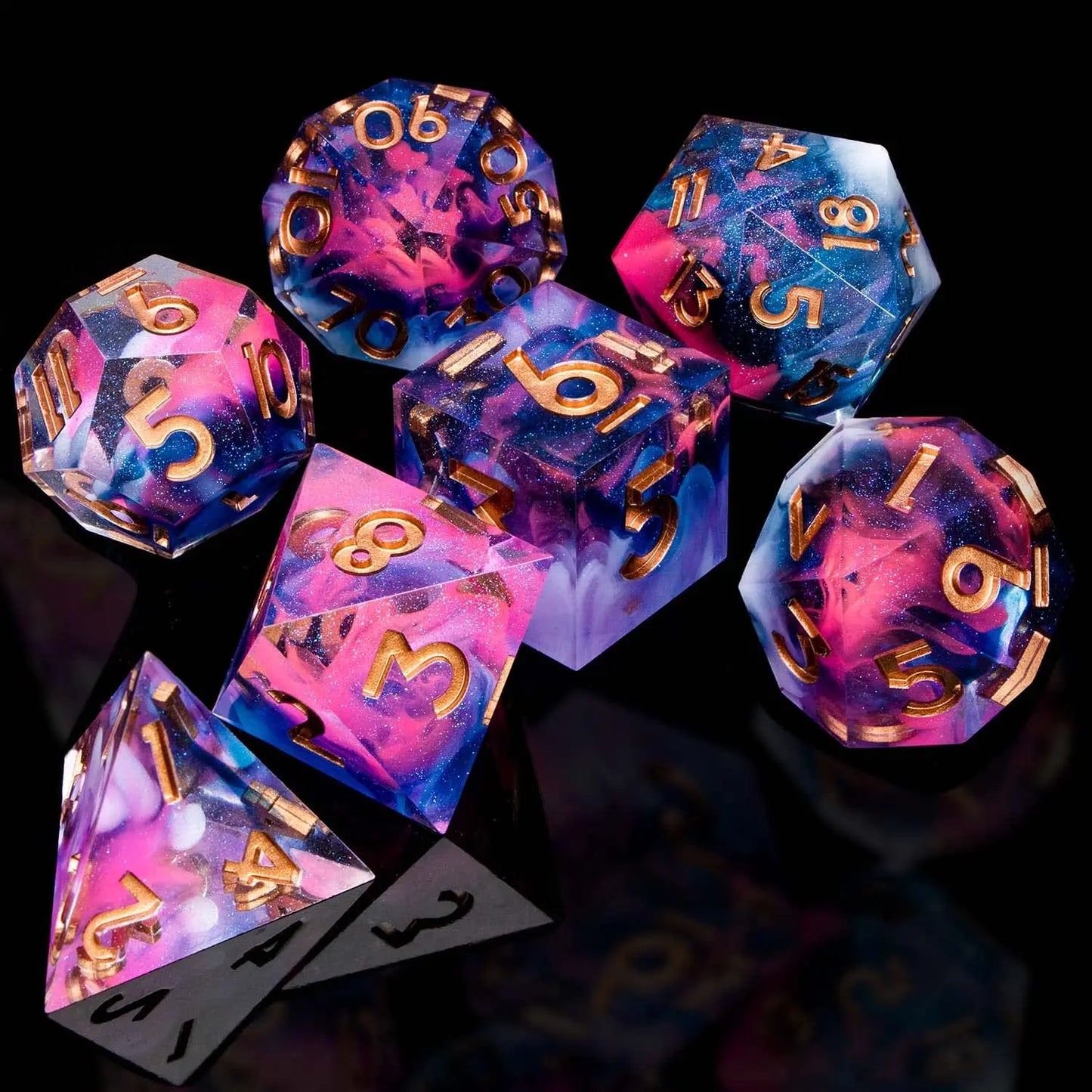 D6 Sharp Edge D20 Polyhedral D&D Resin Dice Set