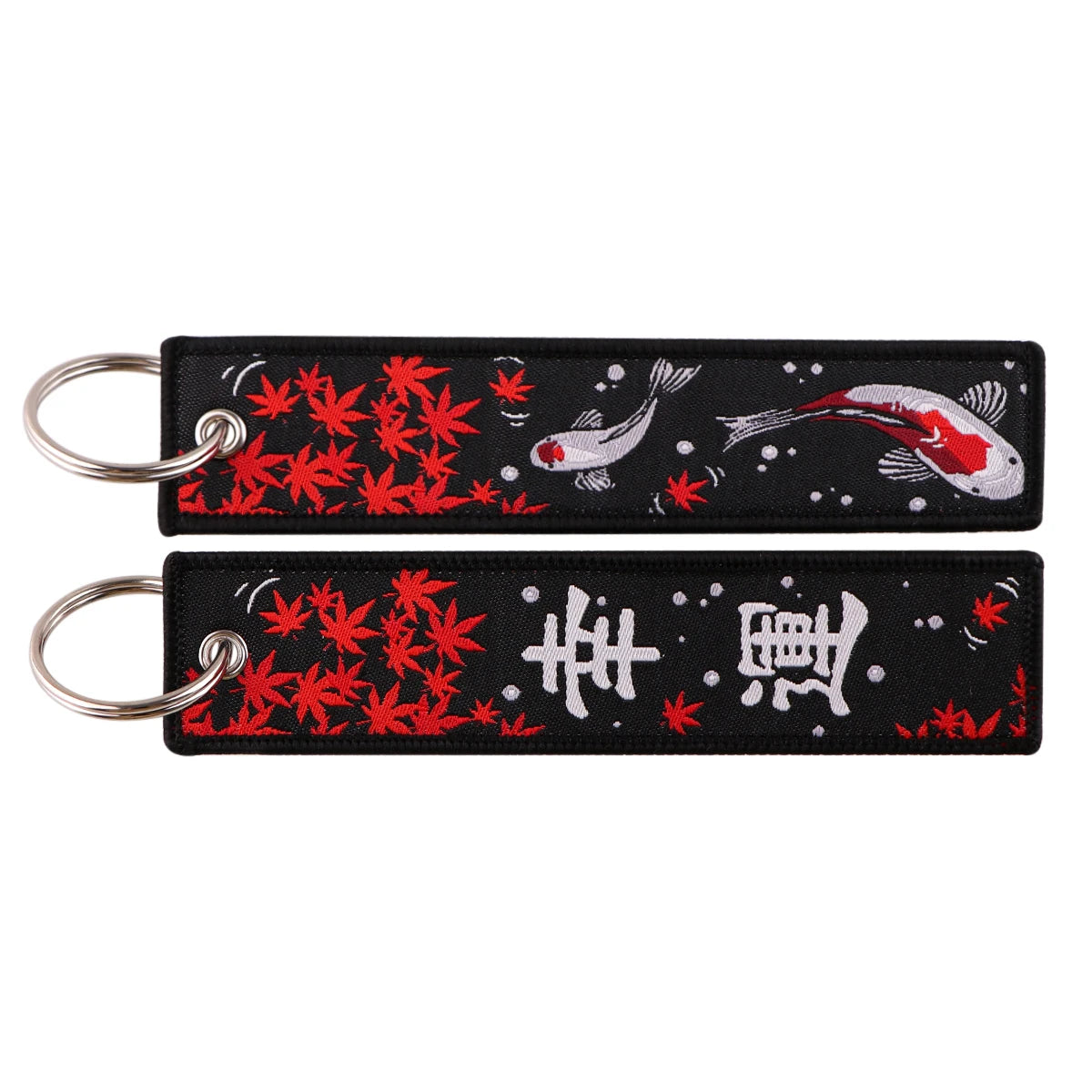 Anime Embroidered Key Fob Ring Tags