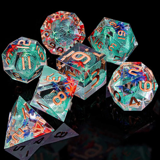 D6 Sharp Edge D20 Polyhedral D&D Resin Dice Set