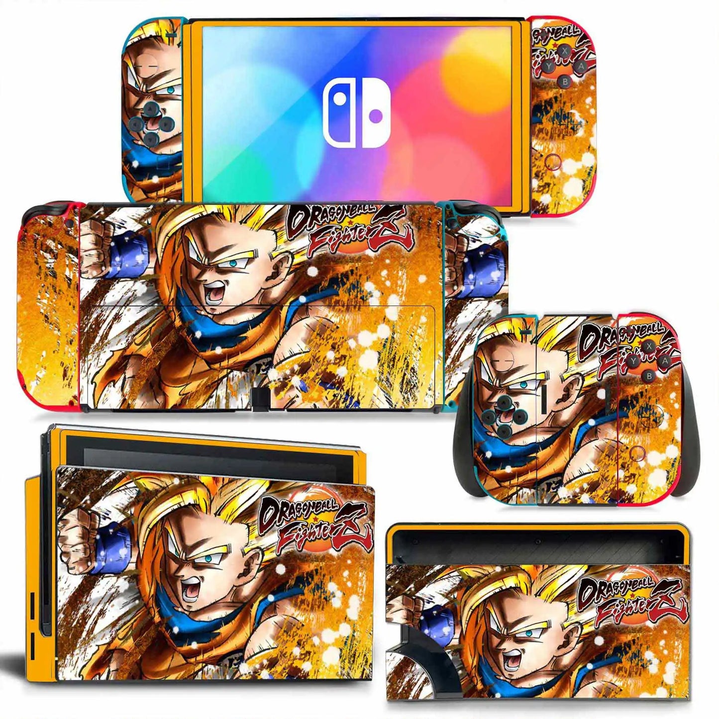 Dragon Ball Z Decals for Switch OLED Console, Joy-con Controller, & Dock