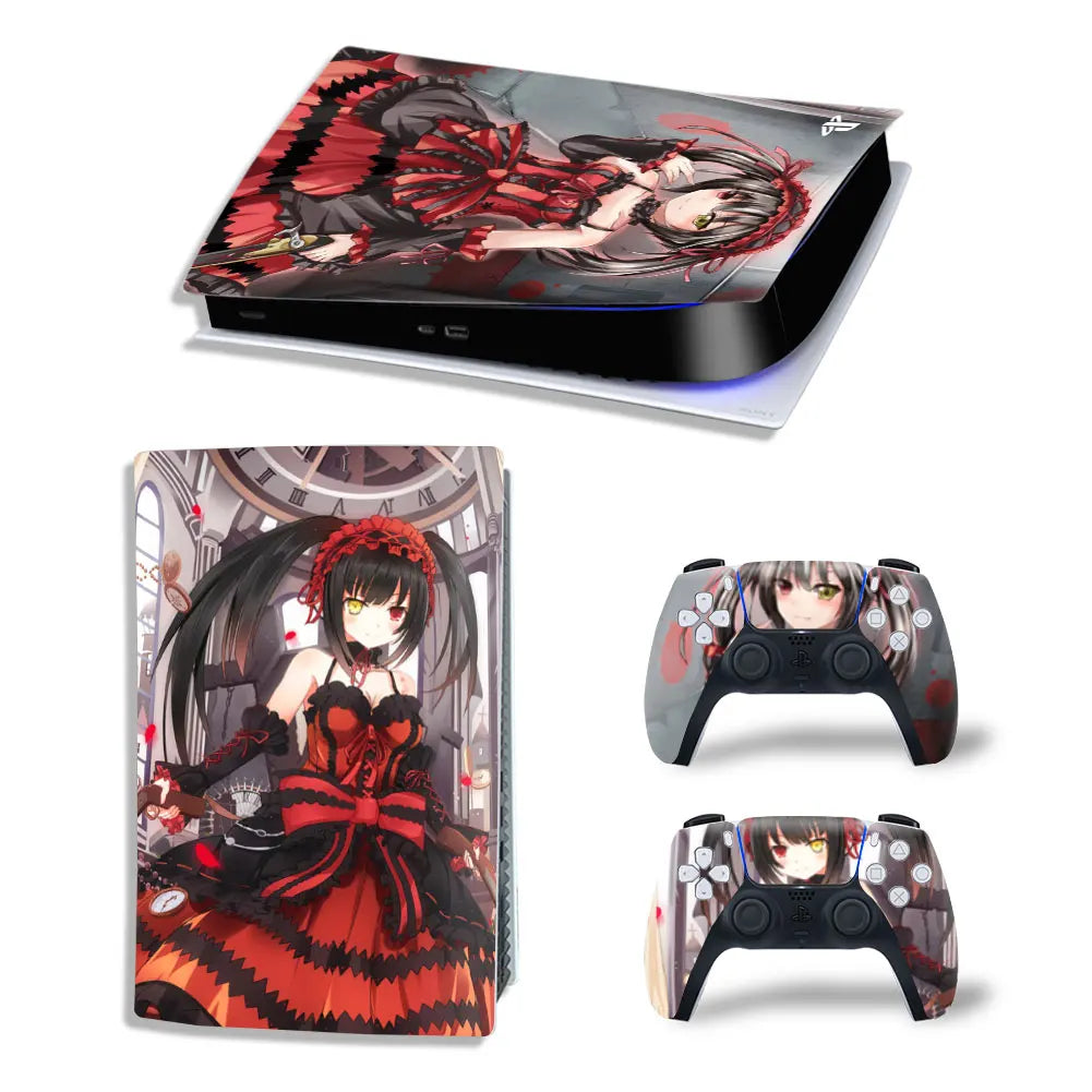 Date A Live Kurumi Skins for PS5 Disk/Digital Consoles & Controller