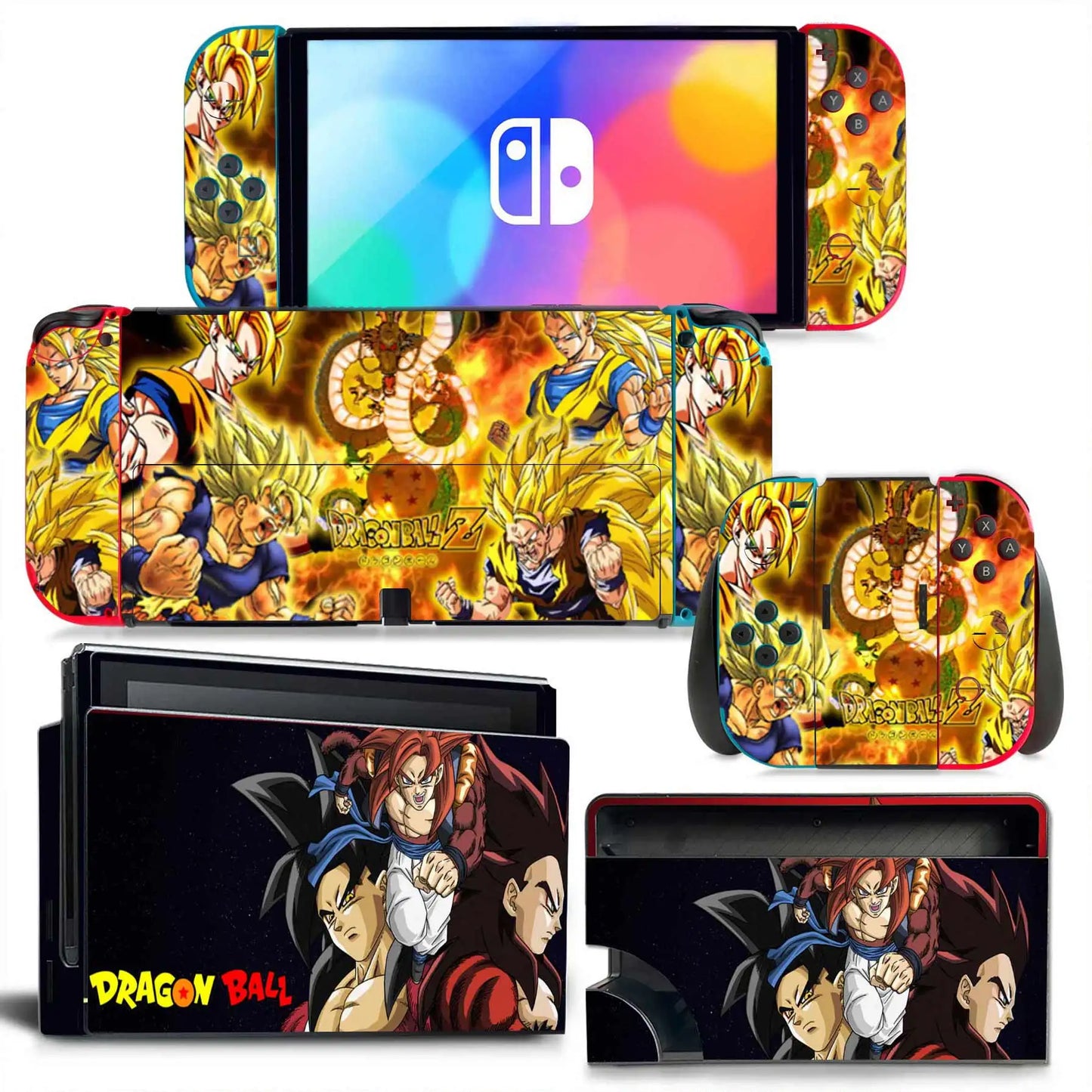 Dragon Ball Z Decals for Switch OLED Console, Joy-con Controller, & Dock