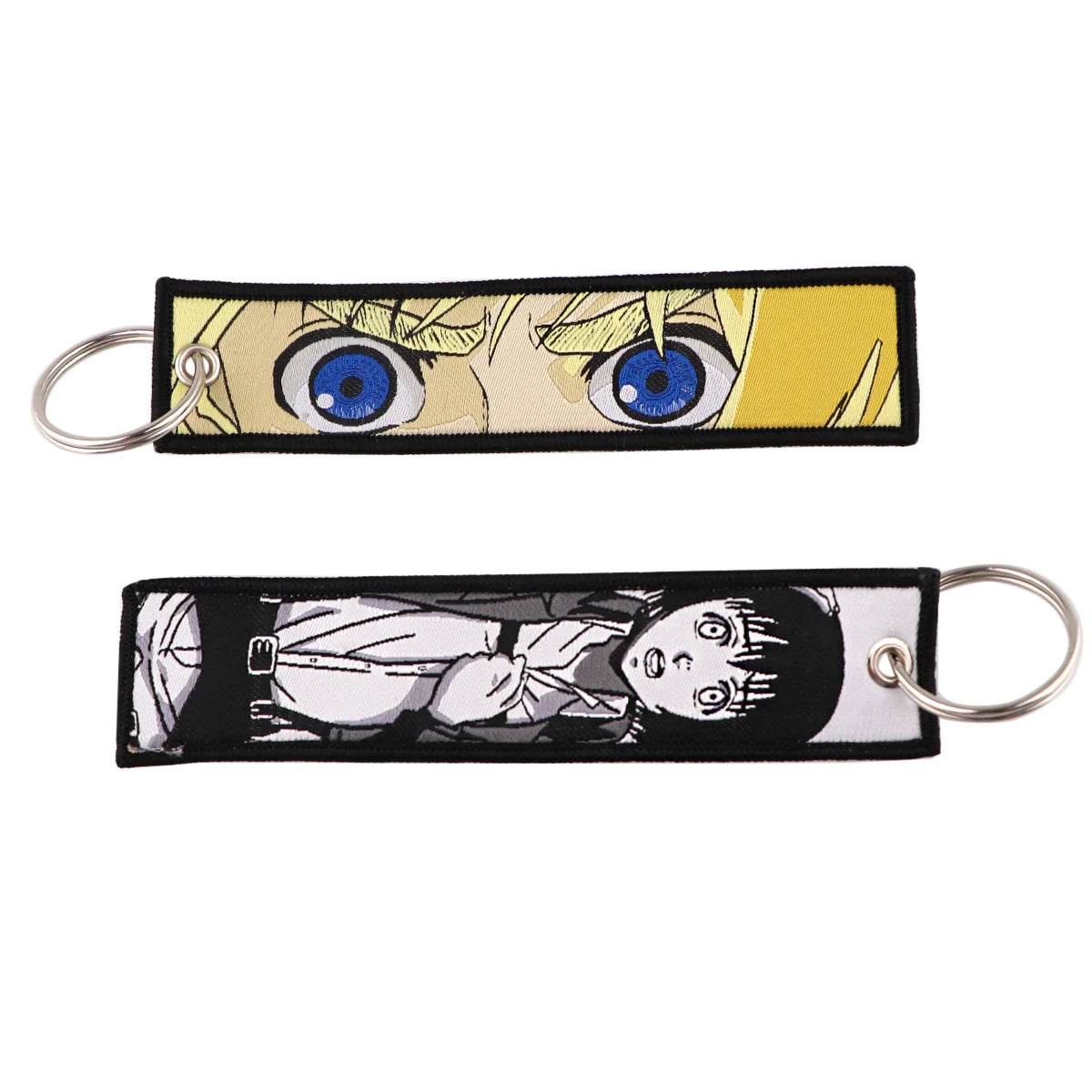 Anime Embroidered Key Fob Ring Tags