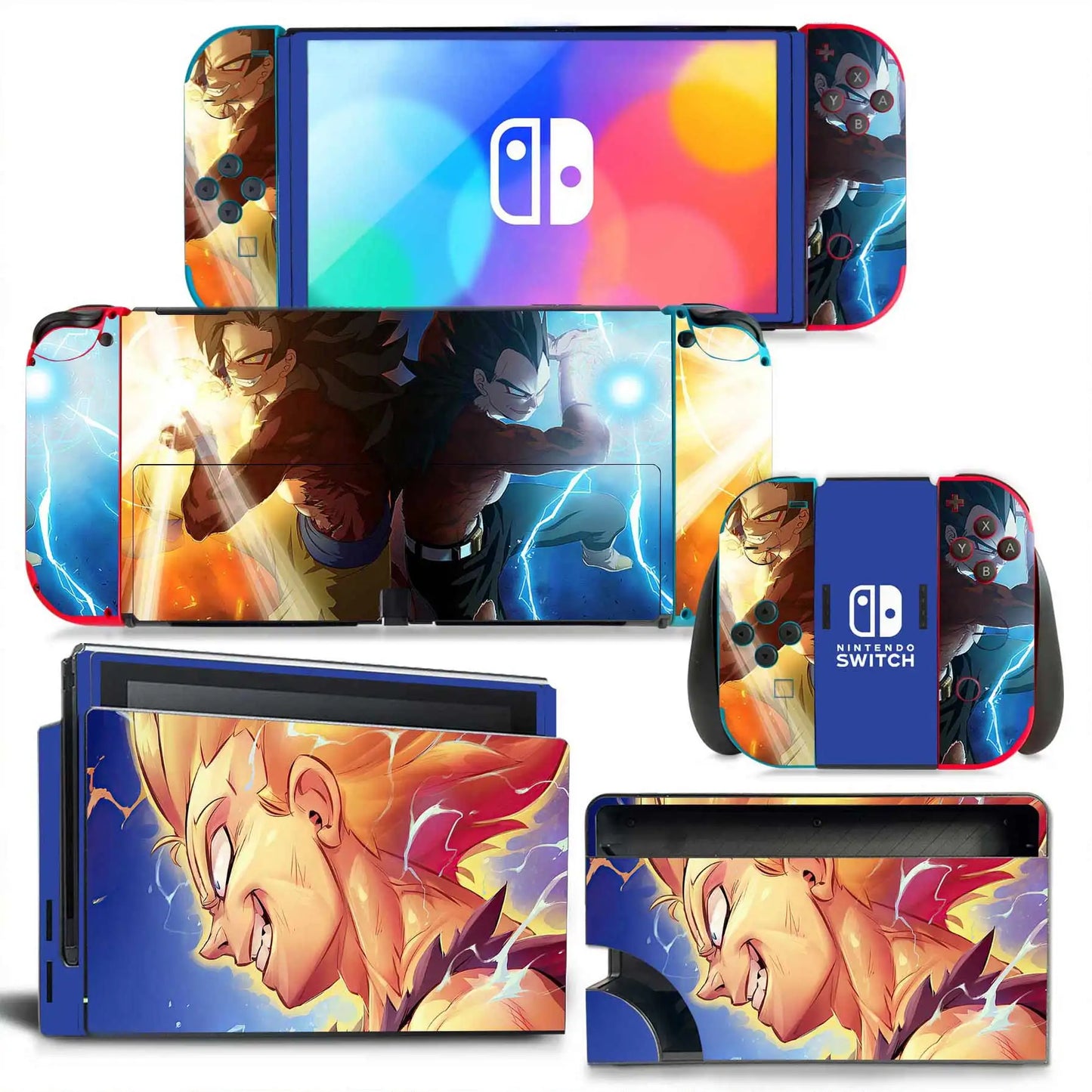 Dragon Ball Z Decals for Switch OLED Console, Joy-con Controller, & Dock