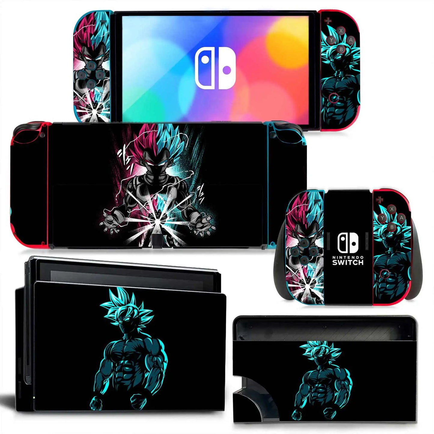 Dragon Ball Z Decals for Switch OLED Console, Joy-con Controller, & Dock