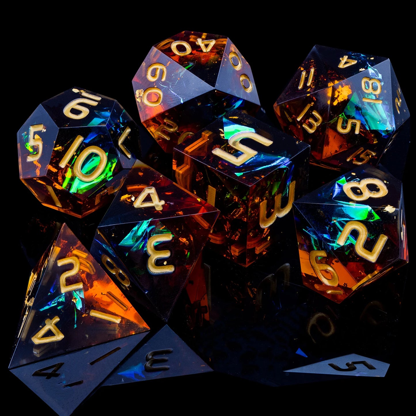 D6 Sharp Edge D20 Polyhedral D&D Resin Dice Set