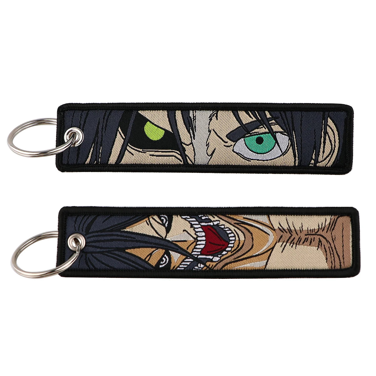 Anime Embroidered Key Fob Ring Tags