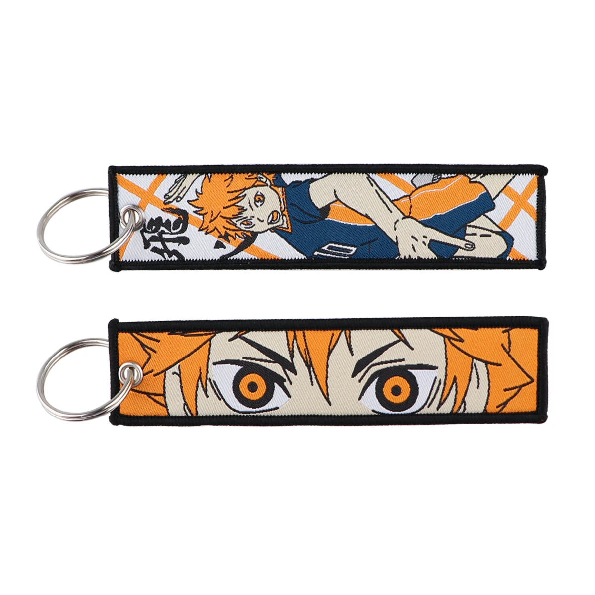 Anime Embroidered Key Fob Ring Tags