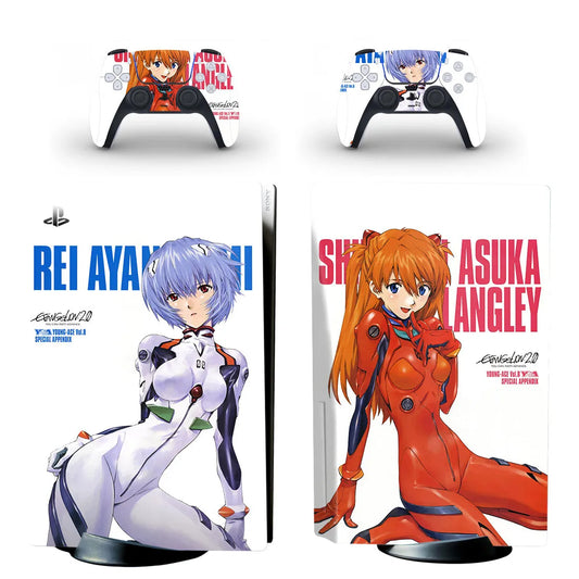 Evangelion Asuka/Rei Skin for PS5 Console & Controller