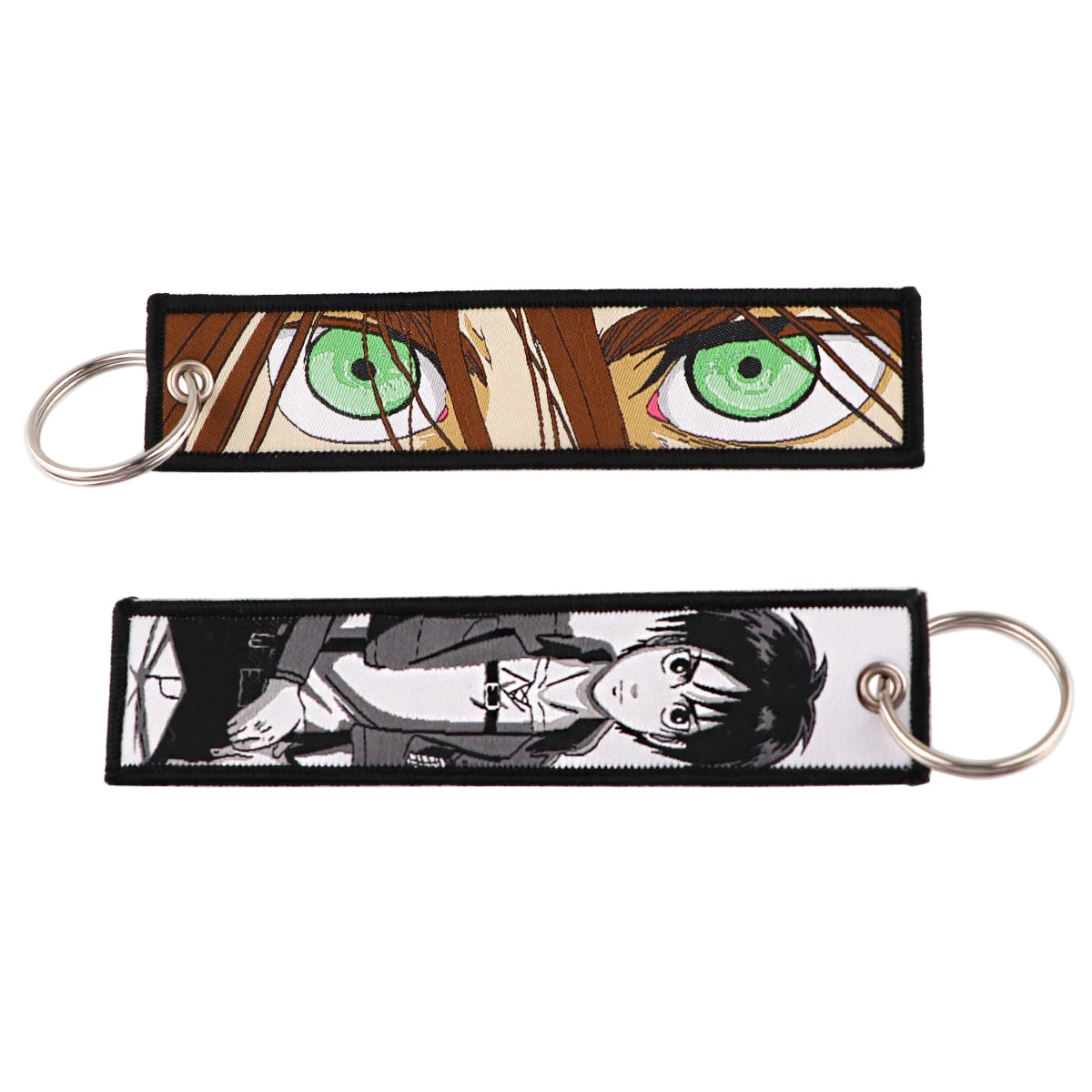 Anime Embroidered Key Fob Ring Tags