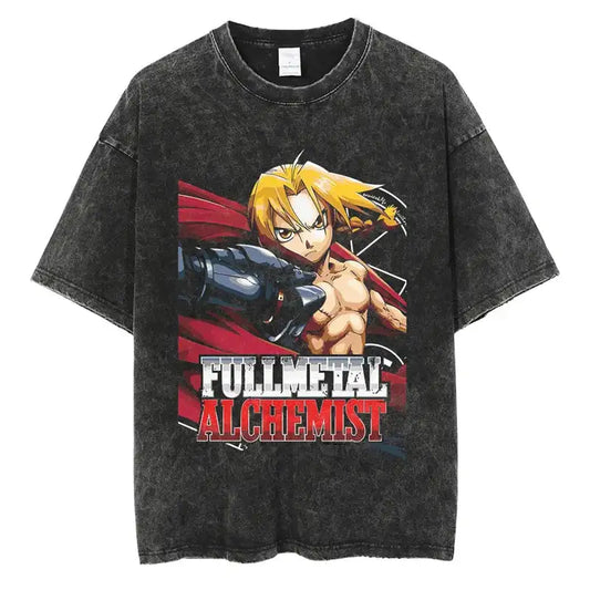 Fullmetal Alchemist Edward Vintage Style Cotton T-shirt