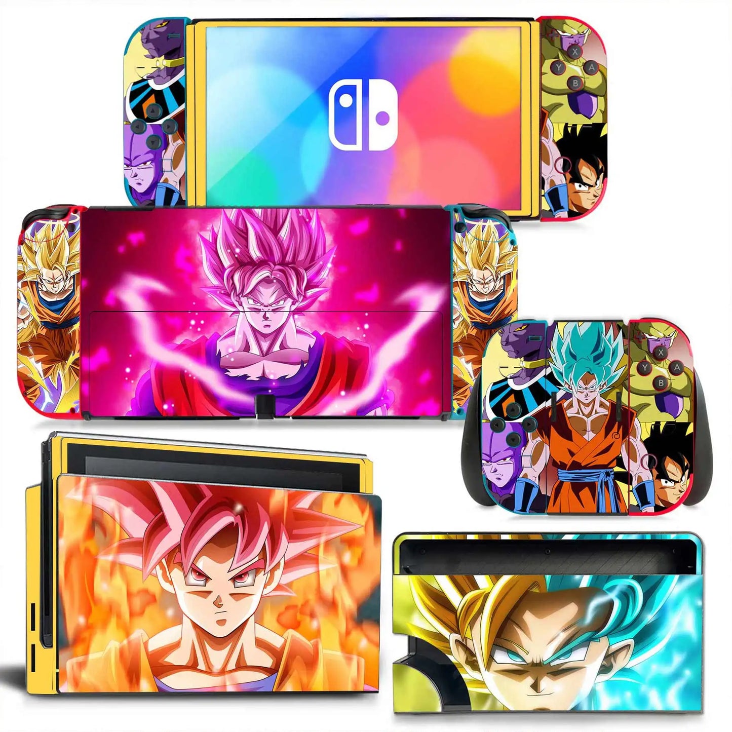 Dragon Ball Z Decals for Switch OLED Console, Joy-con Controller, & Dock