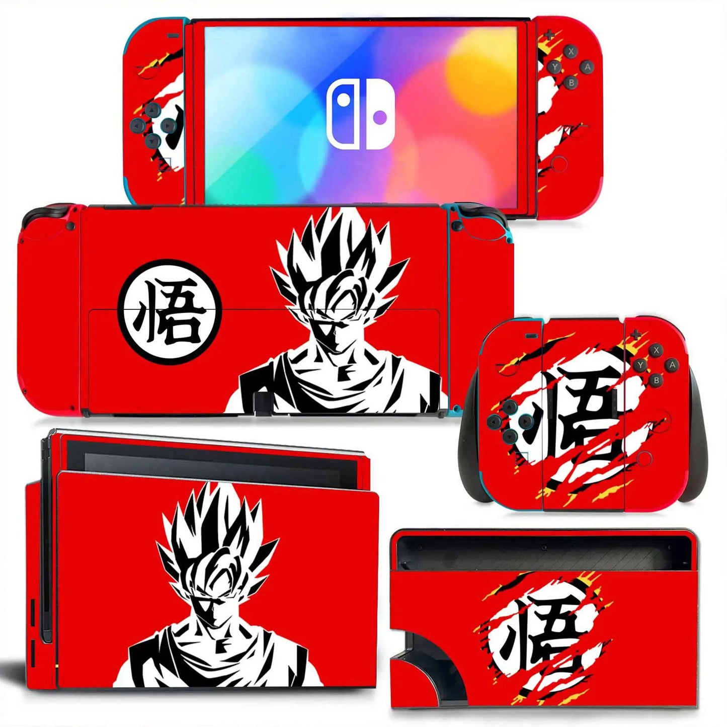 Dragon Ball Z Decals for Switch OLED Console, Joy-con Controller, & Dock