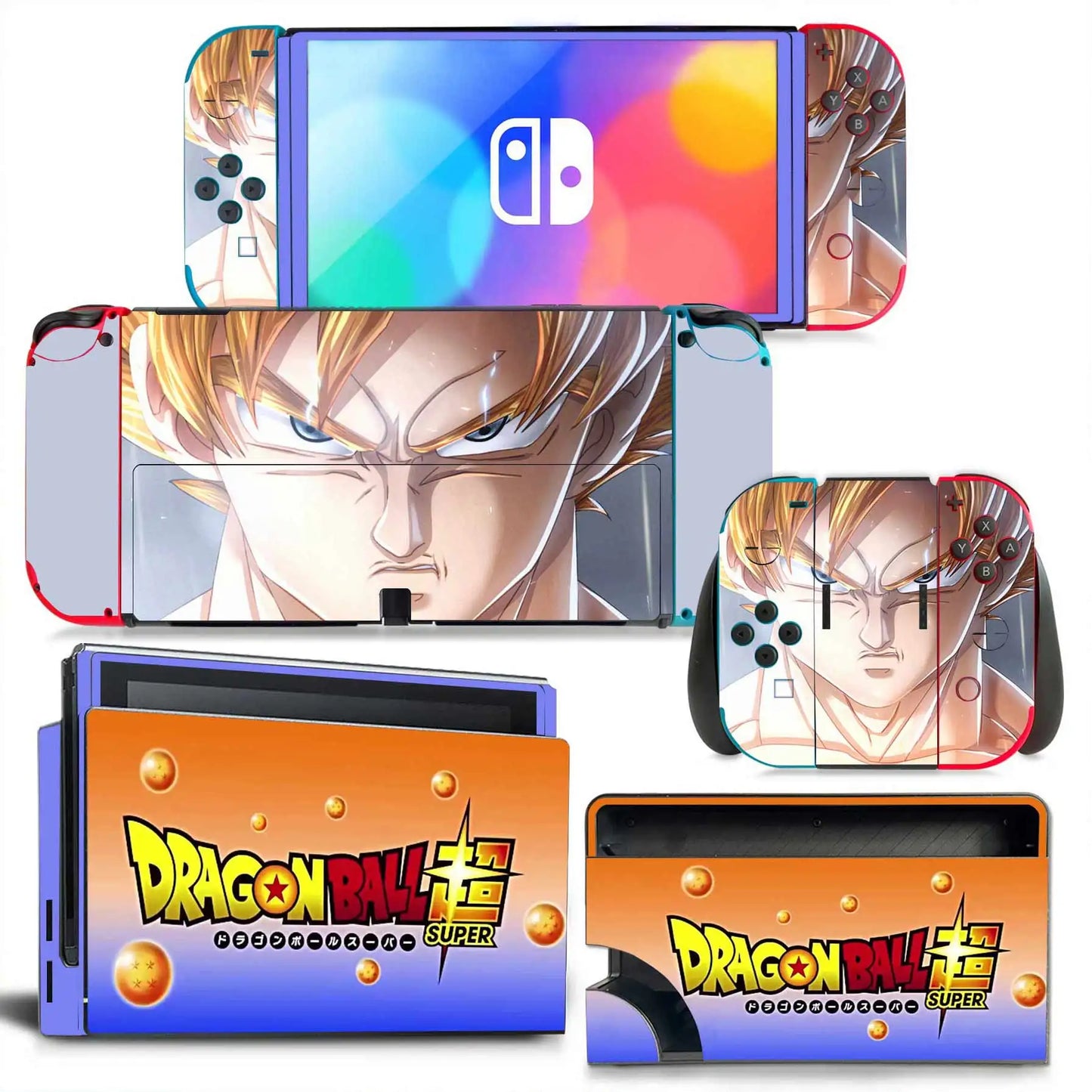 Dragon Ball Z Decals for Switch OLED Console, Joy-con Controller, & Dock