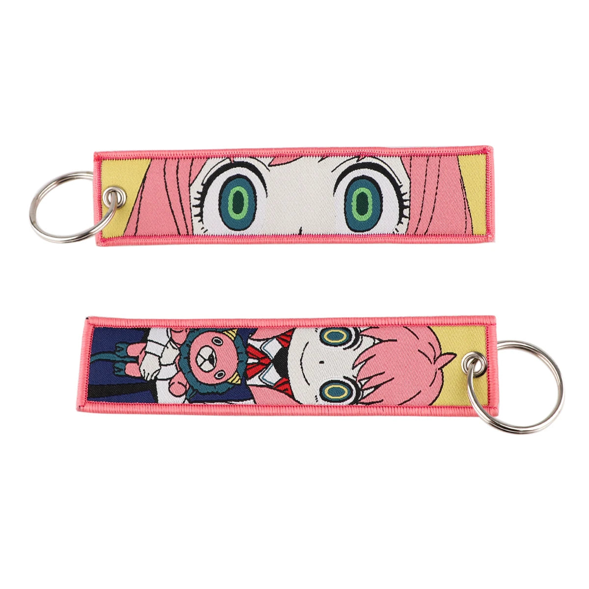 Anime Embroidered Key Fob Ring Tags