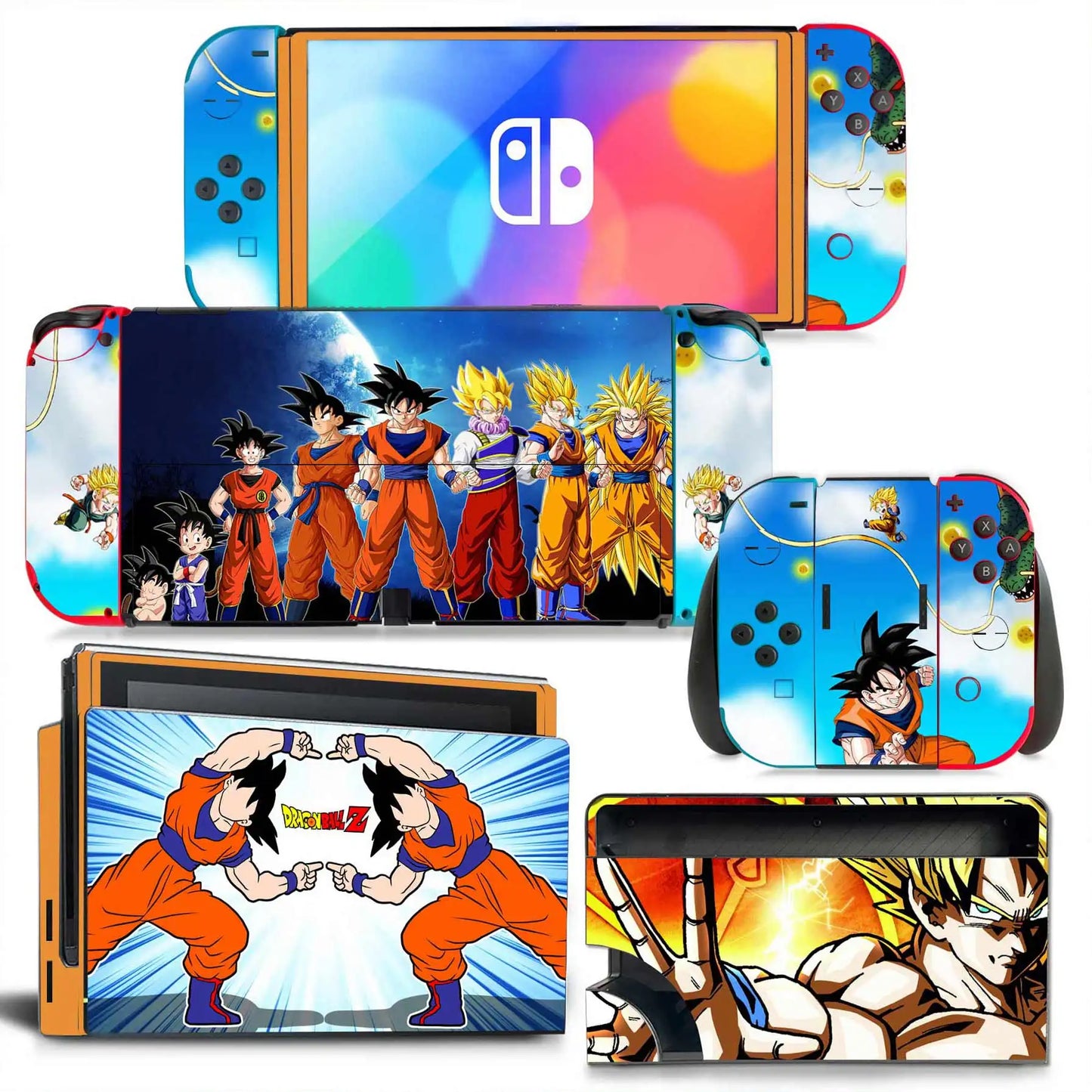 Dragon Ball Z Decals for Switch OLED Console, Joy-con Controller, & Dock