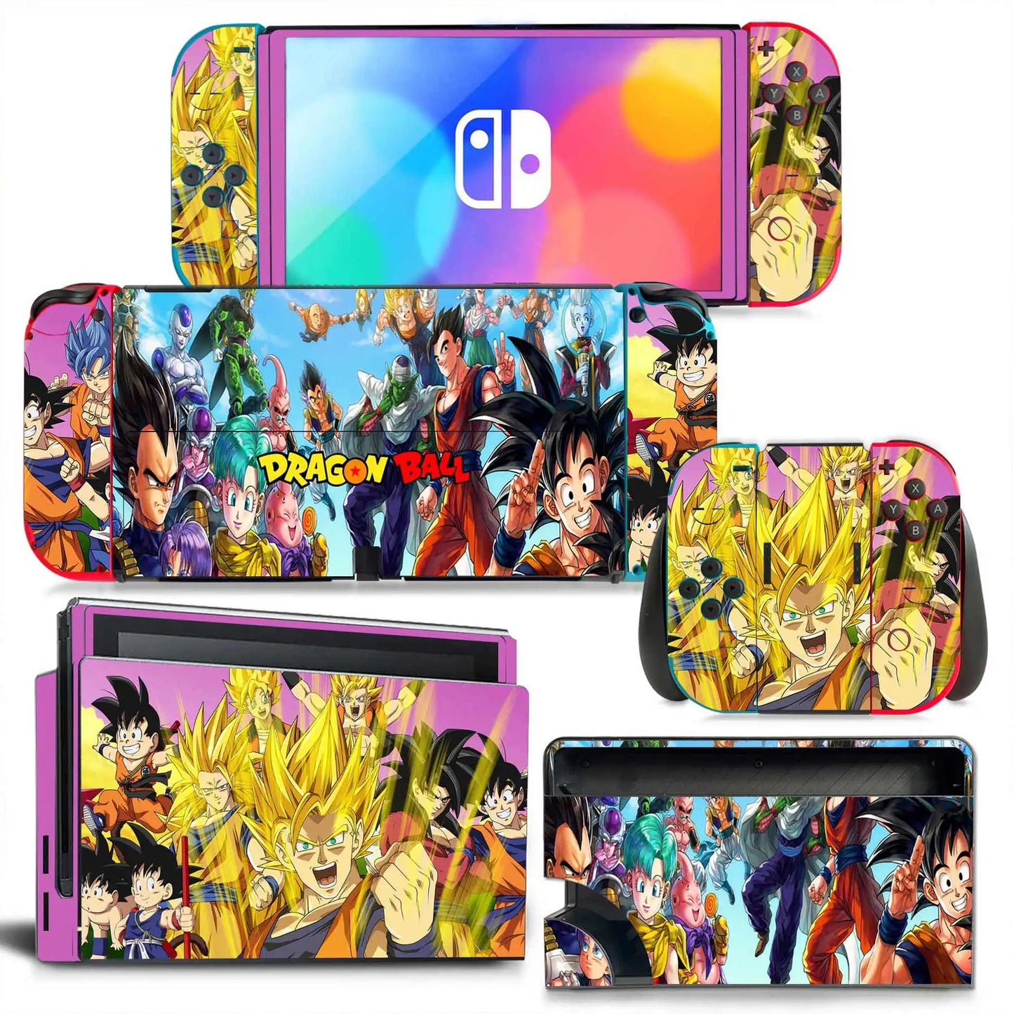 Dragon Ball Z Decals for Switch OLED Console, Joy-con Controller, & Dock