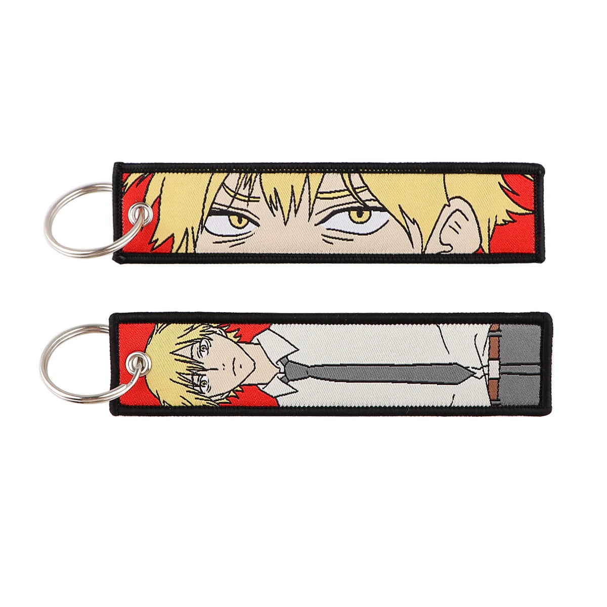 Anime Embroidered Key Fob Ring Tags