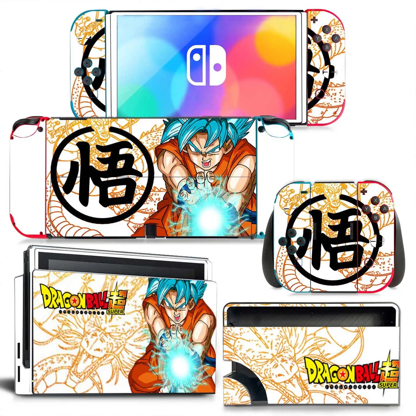 Dragon Ball Z Decals for Switch OLED Console, Joy-con Controller, & Dock