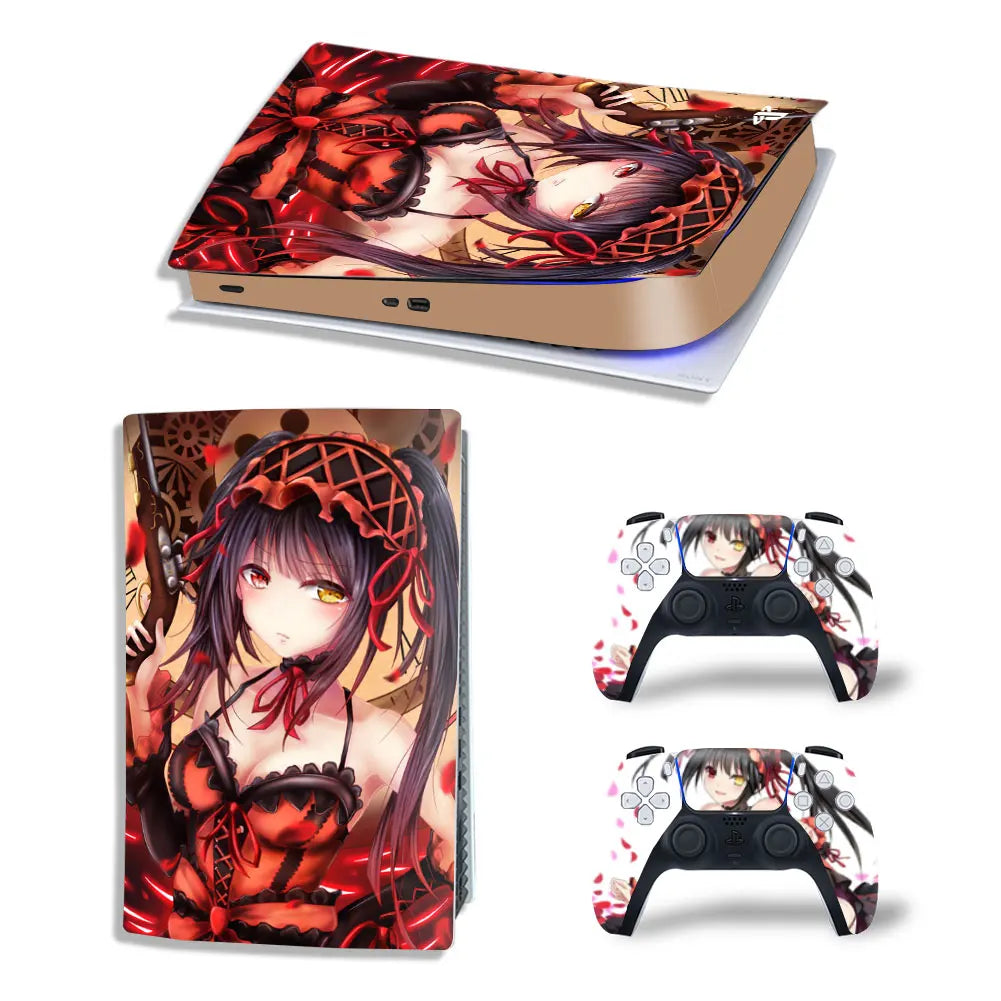 Date A Live Kurumi Skins for PS5 Disk/Digital Consoles & Controller