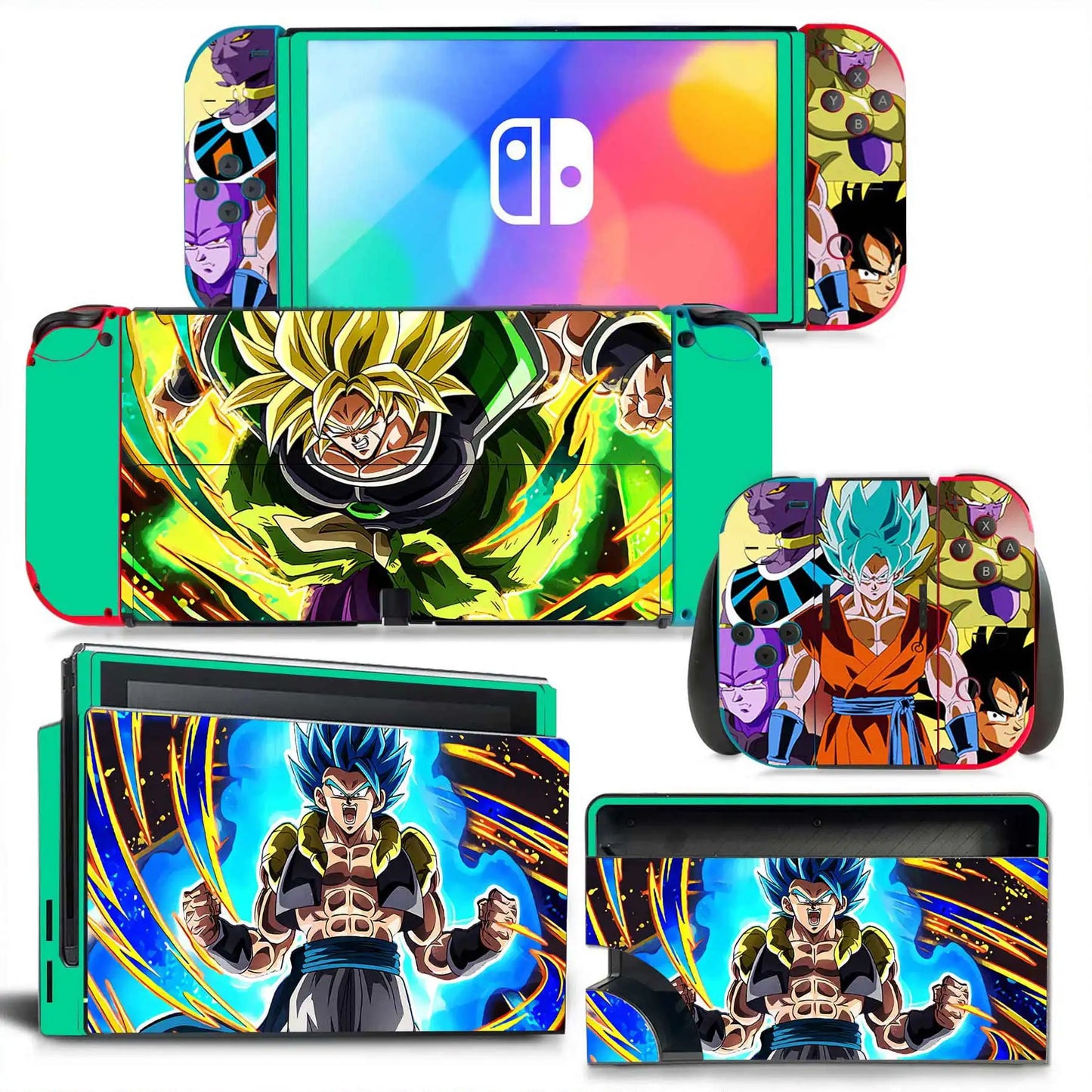 Dragon Ball Z Decals for Switch OLED Console, Joy-con Controller, & Dock