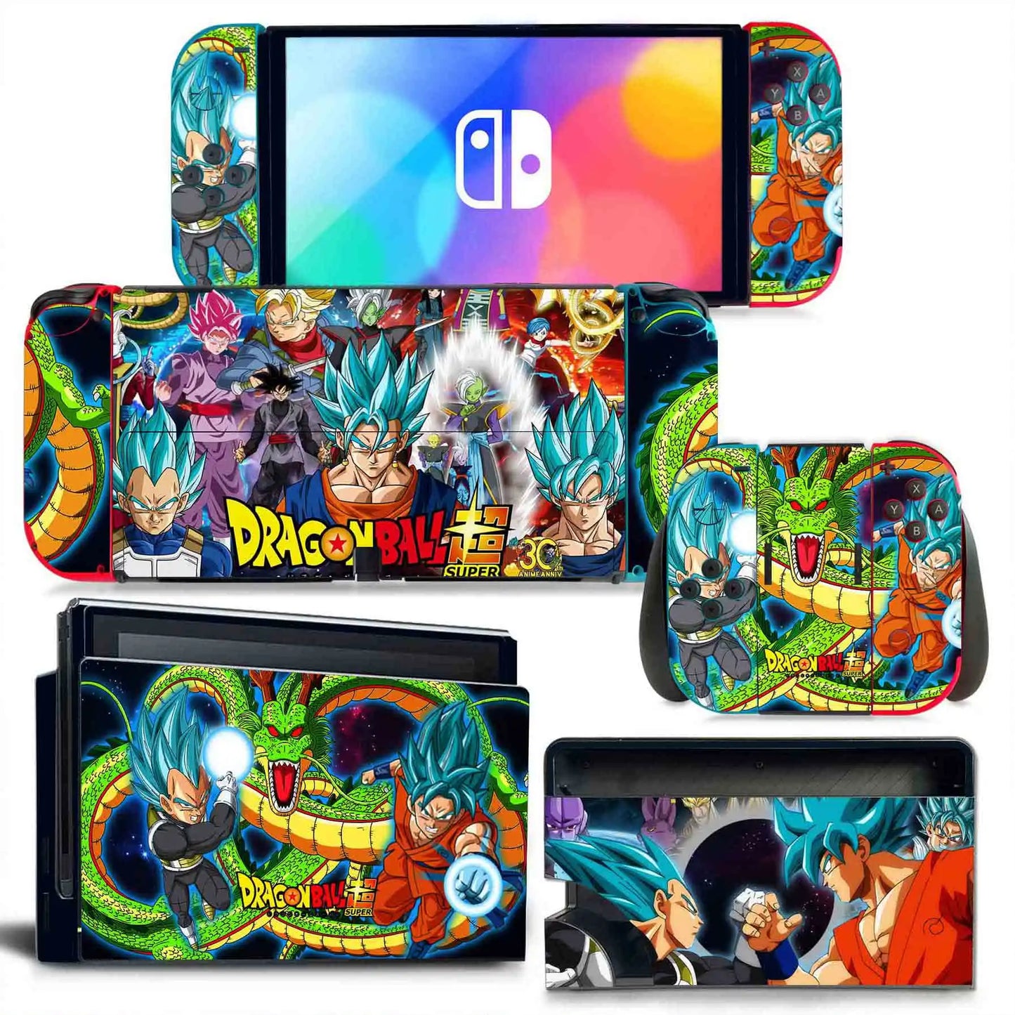 Dragon Ball Z Decals for Switch OLED Console, Joy-con Controller, & Dock