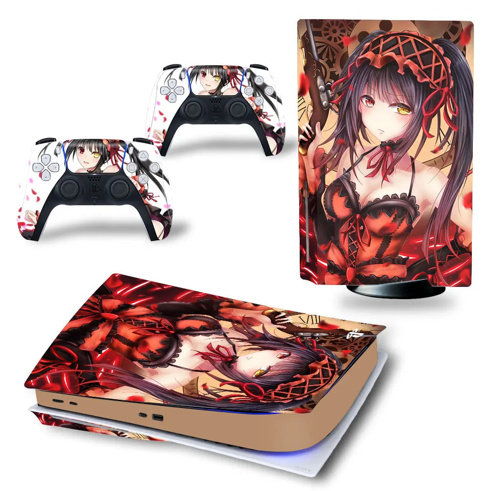 Date A Live Kurumi Skins for PS5 Disk/Digital Consoles & Controller