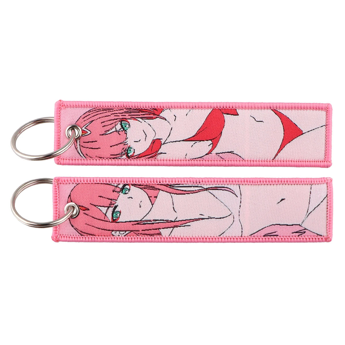 Anime Embroidered Key Fob Ring Tags