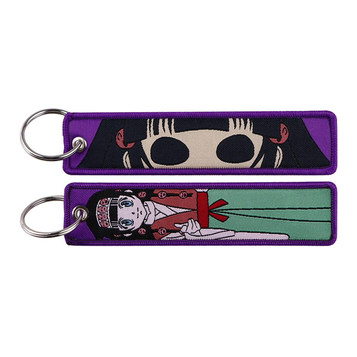 Anime Embroidered Key Fob Ring Tags