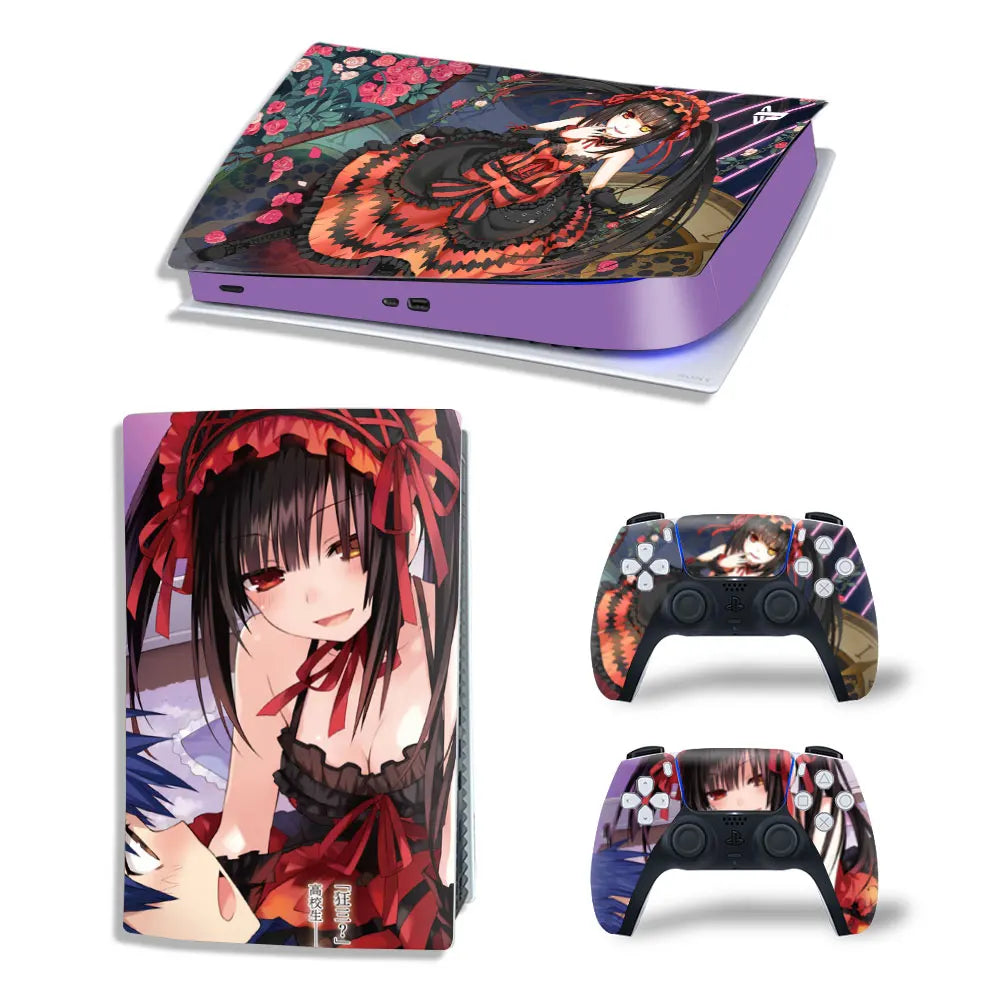 Date A Live Kurumi Skins for PS5 Disk/Digital Consoles & Controller